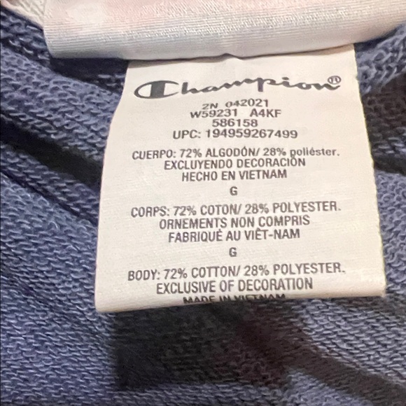 Champion Women’s Large 1/4 Zip Pullover | Navy & Cream Colorblock - Picture 7 of 7